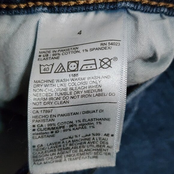 Old Navy Jeans Womens 4 Blue Denim Extra High Rise Sky Hi Straight Button Fly - Picture 3 of 4